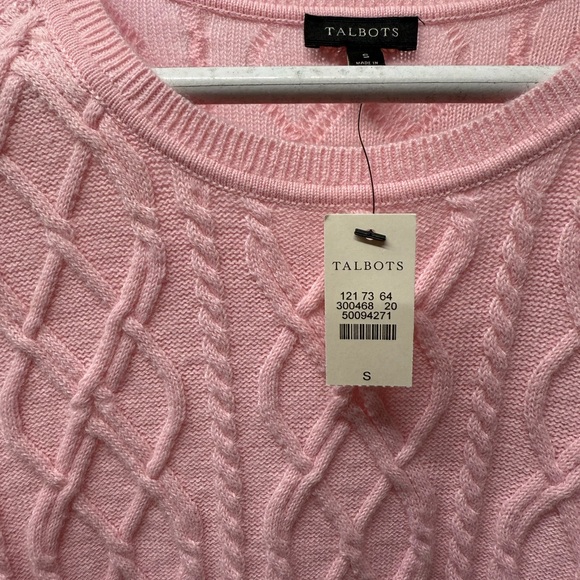 Talbots NWT Pink Cable Knit Women's Sweater - Picture 3 of 3